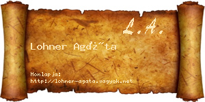 Lohner Agáta névjegykártya